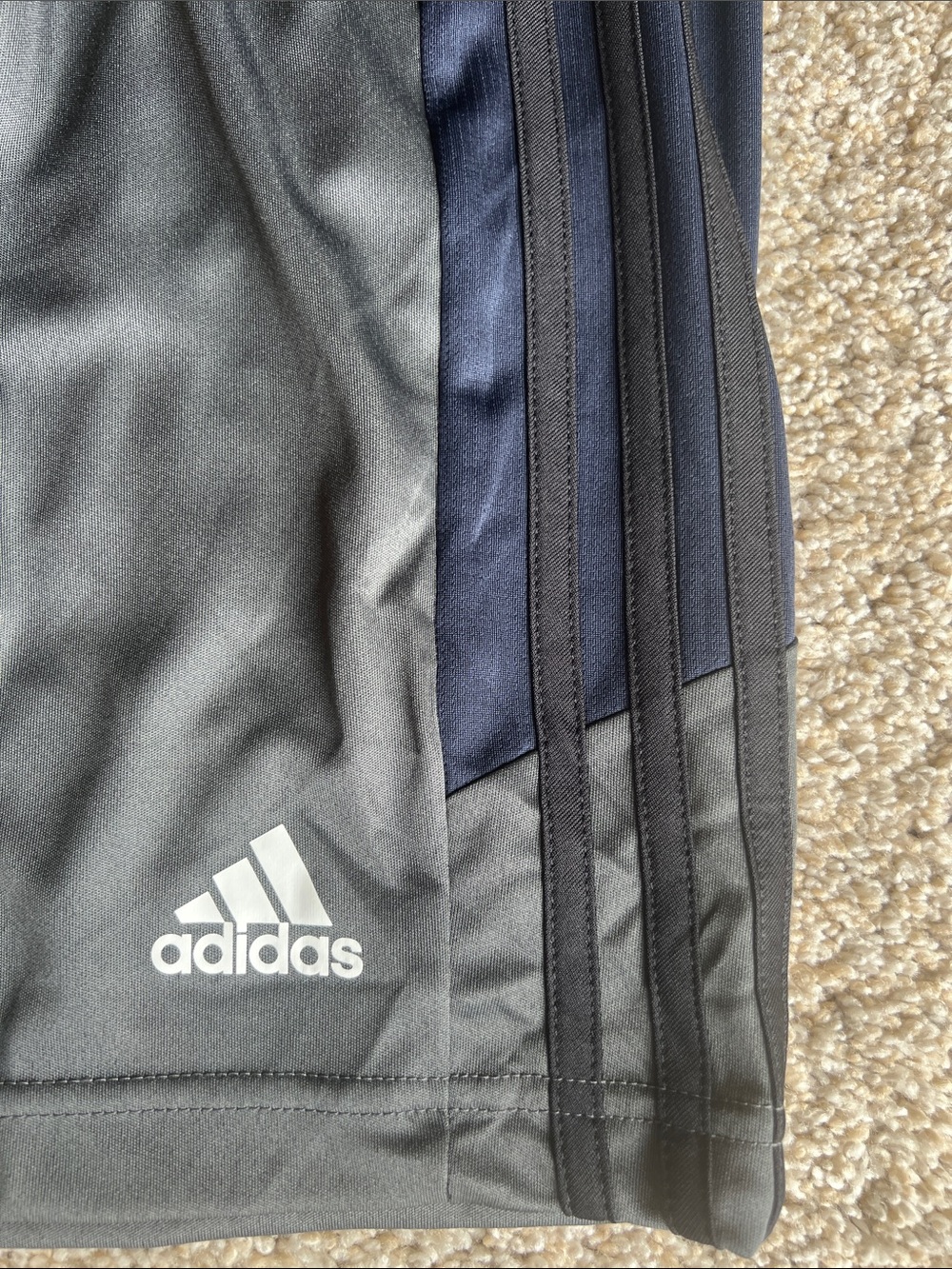 adidas Black Athletic Shorts with Navy Side Panels Size Medium NWT - Picture 3 of 9